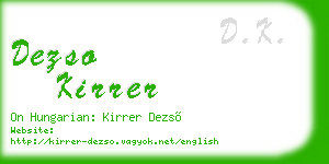 dezso kirrer business card