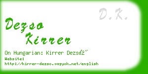 dezso kirrer business card